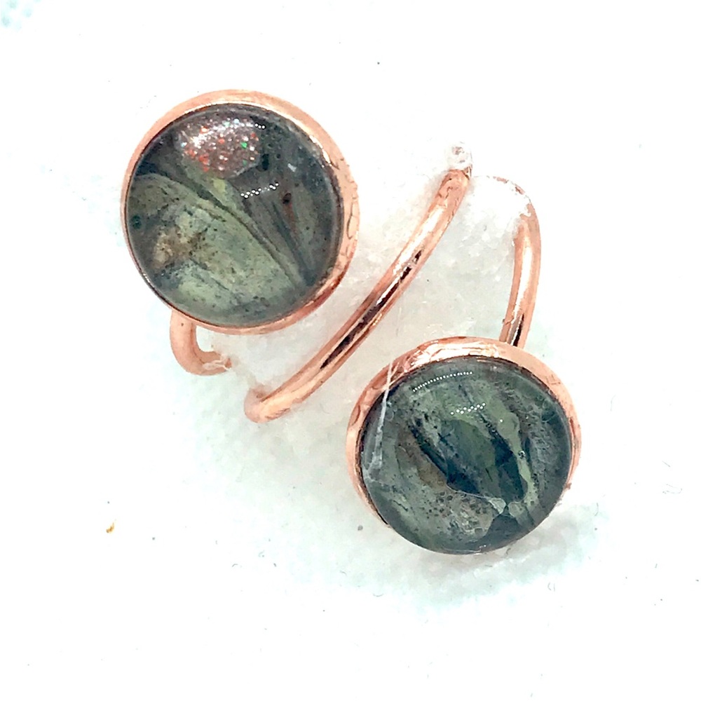 Handmade domes ring adjustable rose gold color NSR